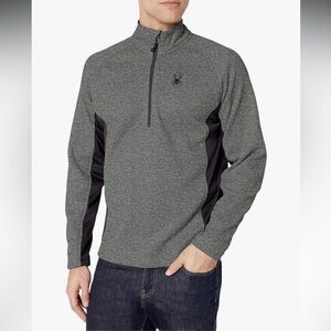 Spyder Outbound Stryke 1/4 zip mid weight sweater pullover gray large